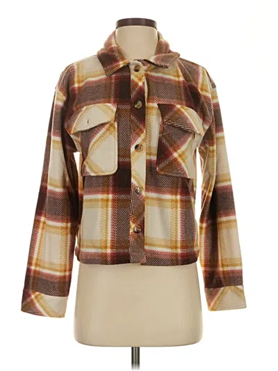 Pre-owned Thread & Supply Long Sleeve Button Down Shirt In Brown