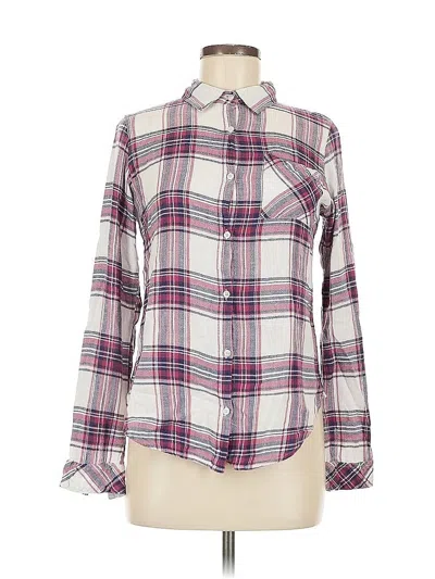 Pre-owned Thread & Supply Long Sleeve Button Down Shirt In Burgundy