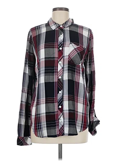 Pre-owned Thread & Supply Long Sleeve Button Down Shirt In Burgundy