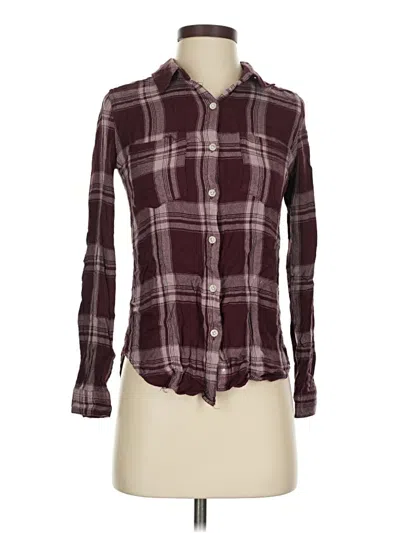 Pre-owned Thread & Supply Long Sleeve Button Down Shirt In Burgundy