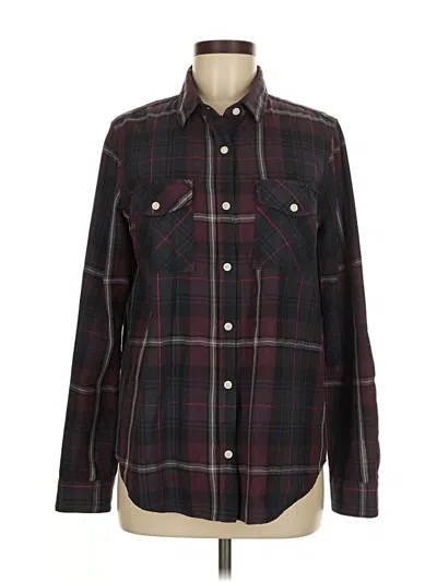 Pre-owned Thread & Supply Long Sleeve Button Down Shirt In Burgundy