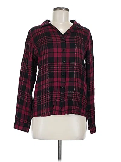Pre-owned Thread & Supply Long Sleeve Button Down Shirt In Burgundy