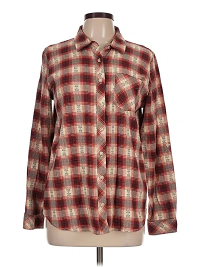 Pre-owned Thread & Supply Long Sleeve Button Down Shirt In Burgundy