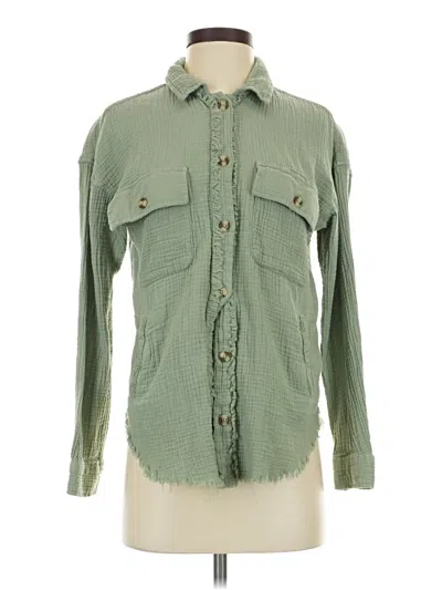 Pre-owned Thread & Supply Long Sleeve Button Down Shirt In Green