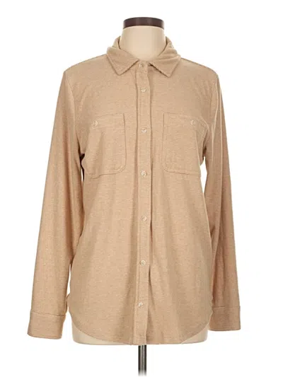 Pre-owned Thread & Supply Long Sleeve Button Down Shirt In Tan