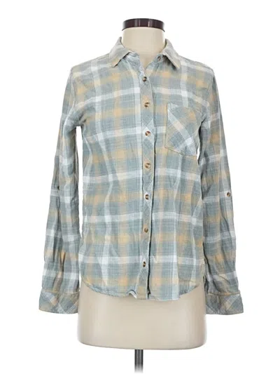 Pre-owned Thread & Supply Long Sleeve Button Down Shirt In Teal