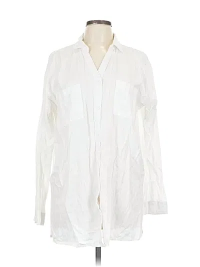 Pre-owned Thread & Supply Long Sleeve Button Down Shirt In White