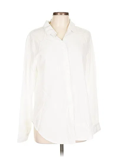 Pre-owned Thread & Supply Long Sleeve Button Down Shirt In White