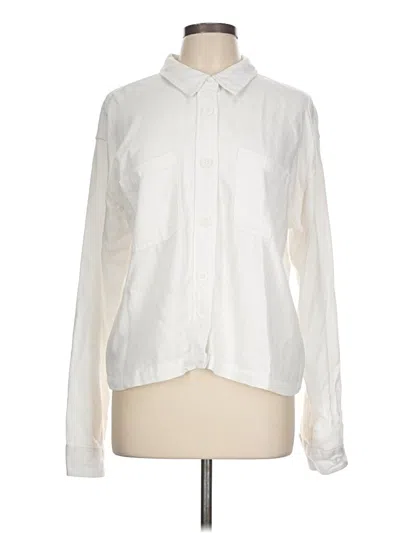 Pre-owned Thread & Supply Long Sleeve Button Down Shirt In White