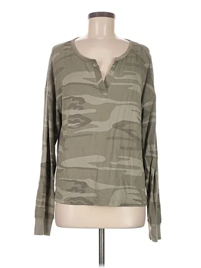Pre-owned Thread & Supply Long Sleeve Henley Shirt In Green