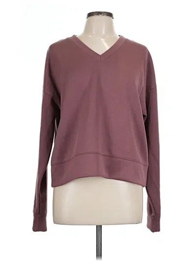 Pre-owned Thread & Supply Long Sleeve Top Burgundy V Neck Tops