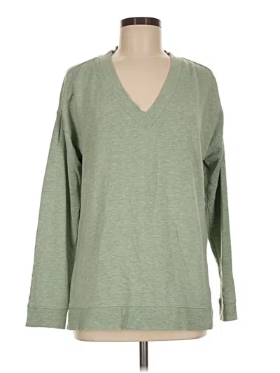 Pre-owned Thread & Supply Long Sleeve Top Green V-neck Tops