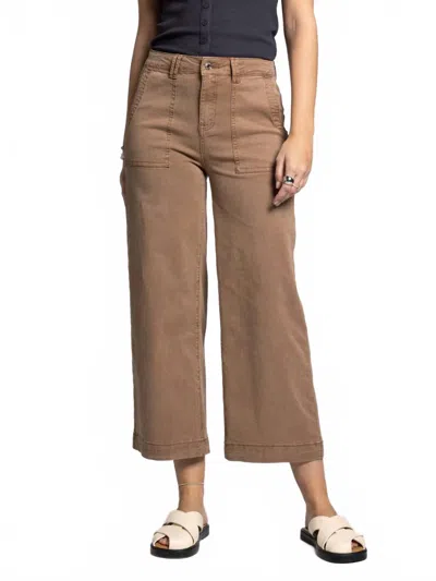 Thread & Supply Loretta Cropped Utility Pant In Toffee In Brown