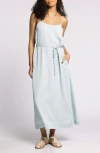 Thread & Supply Lyra Chambray Maxi Dress In Gray