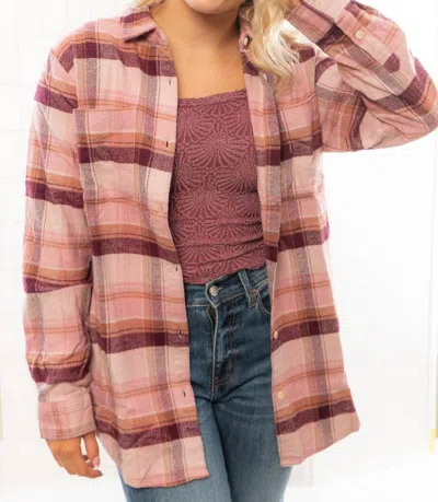 Thread & Supply Manny Plaid Flannel Shirt In Magenta Haze In Multi
