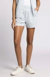 Thread & Supply Marina Stripe Cotton Seersucker Shorts In Gray