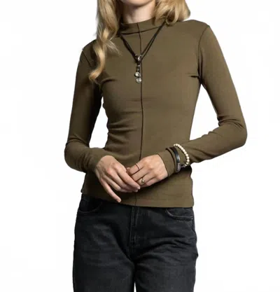 Thread & Supply Marisol Long Sleeve Top In Dark Oregano In Brown