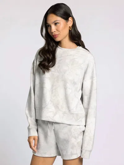 Thread & Supply Martina Long Sleeve Top In Stone Tree Camo In Silver