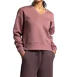 Thread & Supply Martina V-neck Pullover Sweater In Rose Brown In Multi
