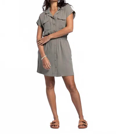 Thread & Supply Maya Mini Dress In Smoky Olive In Gray