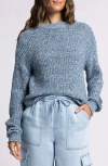 Thread & Supply Mena Marled Cotton Sweater In Marled Denim