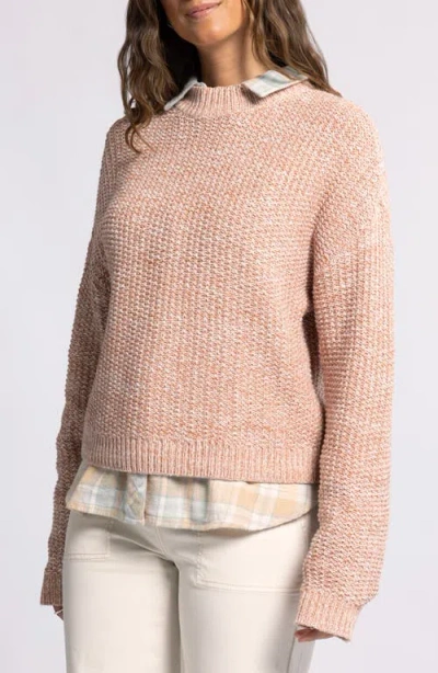 Thread & Supply Mena Marled Cotton Sweater In Marled Macchiato