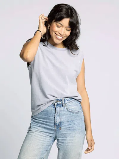 Thread & Supply Moca Tank Top In Lilac Grey In White