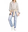 Thread & Supply Myla Button Down Shirt In Beige In Multi