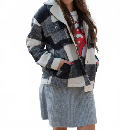 Thread & Supply Ontario Fleece Jacket In Ivory Black Buffalo In Multi