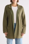 Thread & Supply Open Front Cardigan Coat In Sage Green