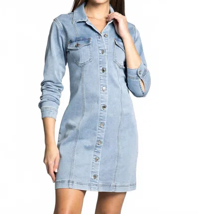 Thread & Supply Ora Long Sleeve Dress In Bright Denim In Multi