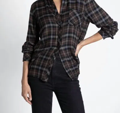 Thread & Supply Orion Top In Black Brown Moss Plaid In Multi