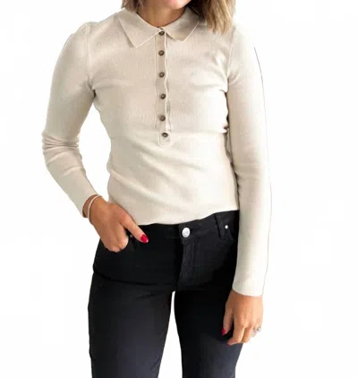 Thread & Supply Pamela Collared Sweater In Bone White In Neutral