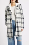 Thread & Supply Plaid Coat With Bib Hoodie In Blue