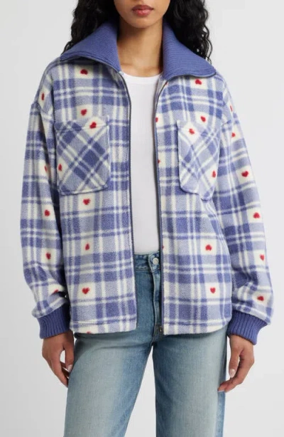 Thread & Supply Plaid Fleece Jacket In Blue