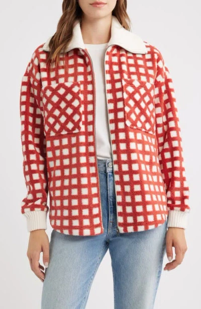 Thread & Supply Plaid Fleece Jacket In Red