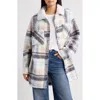 Thread & Supply Plaid Fleece Shirt Jacket In White