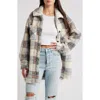 Thread & Supply Plaid Fleece Shirt Jacket In Brown Slte Combo