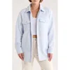 Thread & Supply Polar Fleece Shacket In Blue