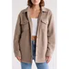 Thread & Supply Polar Fleece Shacket In Cinder
