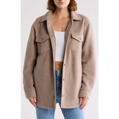 Thread & Supply Polar Fleece Shacket In Cinder