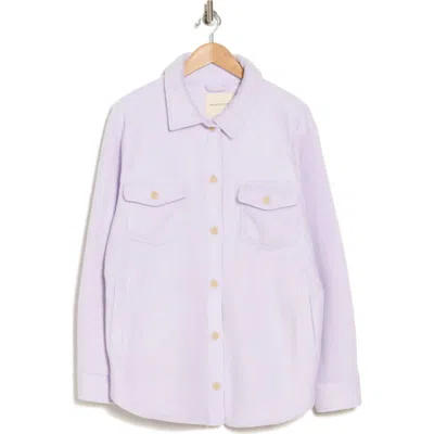 Thread & Supply Polar Fleece Shacket In Lavender