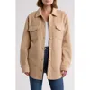 Thread & Supply Polar Fleece Shacket In Sesame