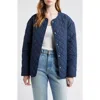Thread & Supply Quilted Puffer Jacket In Blue
