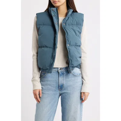 Thread & Supply Quilted Puffer Vest In Blue