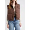 Thread & Supply Quilted Puffer Vest In Brown