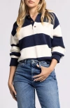 Thread & Supply Rugby Sweater In Ivory/navy In Ivory Navy