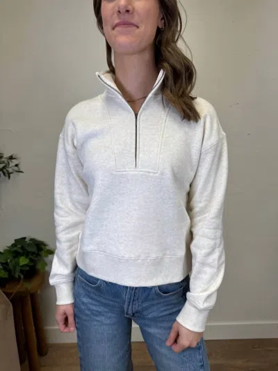Thread & Supply Serenity Fleece 1/4 Zip Pullover In White