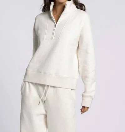 Thread & Supply Serenity Fleece Quarter Zip Pullover Sweater In Oatmeal In Multi