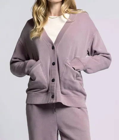 Thread & Supply Serenity Zip Pullover Cardigan In Dusty Lavender In Brown